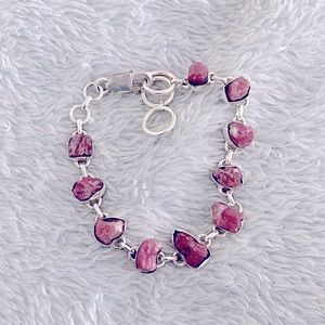 Bracelet. Pink tourmaline set in sterling silver.